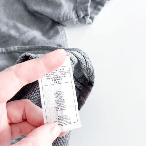 Quiksilver Mens Short Sleeve Button-Down Shirt Gray Size XL - Picture 6 of 7